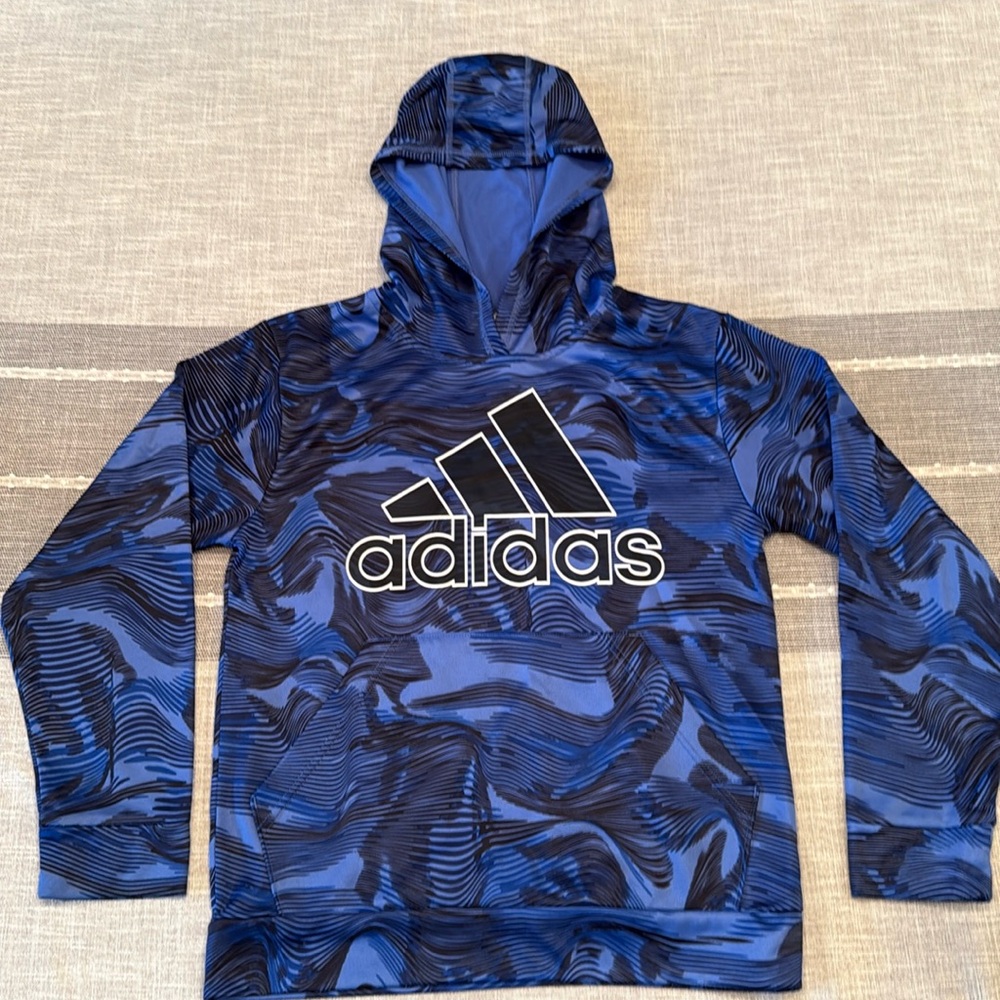 Adidas Hoodie Sweatshirt, Boys Size Large 14/16 Chest Logo